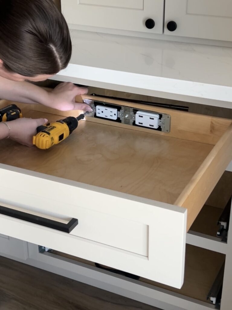 screw Docking Drawer outlet into place